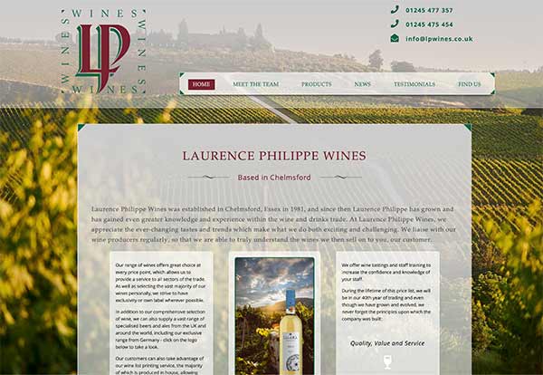Laurence Philippe Wines by Chelmer Web Design